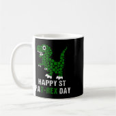 Frohen St. Patrick's Day Patrex T-Rex Dinosaur Lus Kaffeetasse (Links)