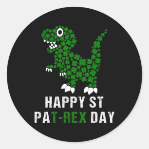 Frohen St. Patrick's Day Patrex T-Rex Dinosaur Lus Runder Aufkleber