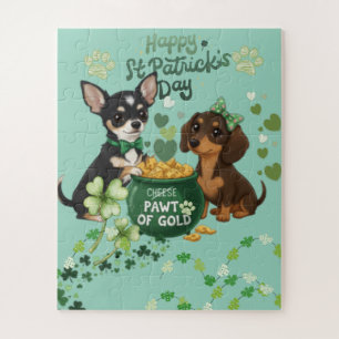 Frohen St. Patrick's Day "Pfote des Goldes" " Puzzle