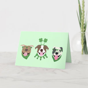 Frohen St. Patrick's Day Pit Bull Hunde Feiertagskarte