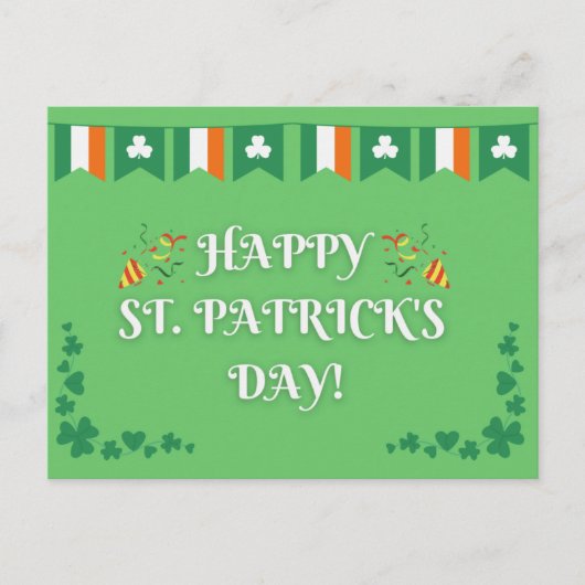 Frohen St. Patrick's Day Postkarte (Vorderseite)