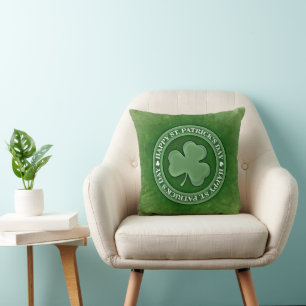 Frohen St. Patrick's Day Shamrock Grün Vintage Kissen