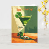 Frohen St. Patrick's Day Shamrock Martini  Karte (Gelbe Blume)