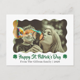 Frohen St. Patrick's Day Shamrocks Familie 1 Foto  Feiertagspostkarte