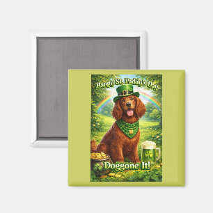 Frohen St. Patrick's Day Süßer Irischer Setter  Magnet