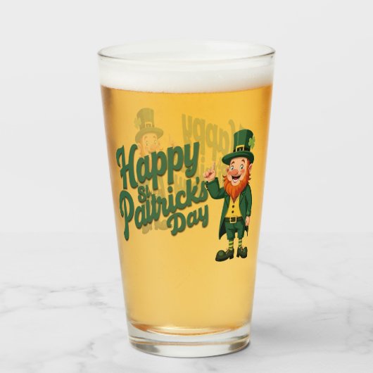 Frohen St. Patrick's Day Süßer Kobold Glas (Vorne (Gefüllt))