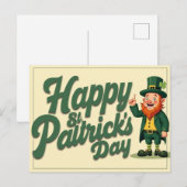Frohen St. Patrick's Day Süßer Kobold Postkarte (Vorne/Hinten)