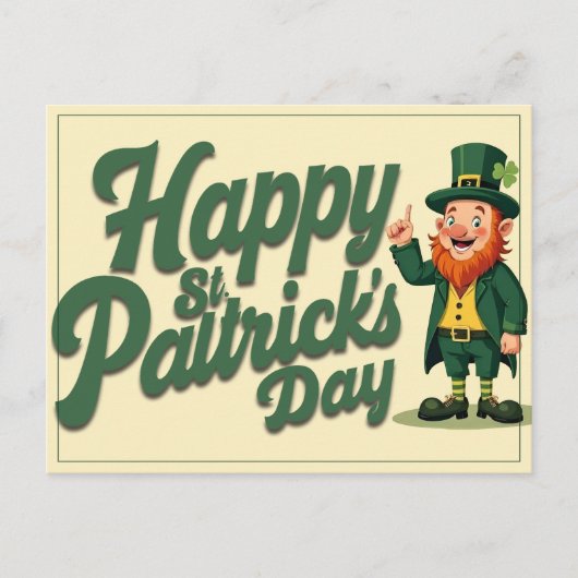 Frohen St. Patrick's Day Süßer Kobold Postkarte (Vorderseite)