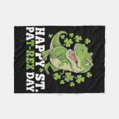 Frohen St. Patrick's Day T-Rex und Shamrocks St. P Fleecedecke (Vorderseite (Horizontal))