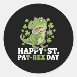 Frohen St. Patrick's Day T-Rex und Shamrocks St. P Runder Aufkleber