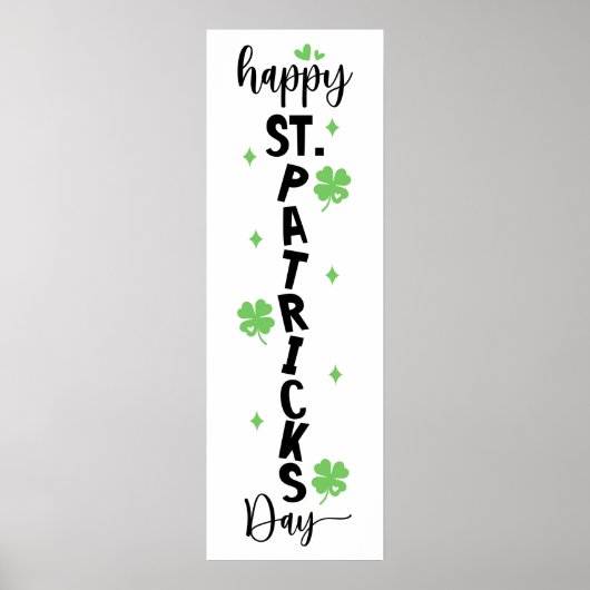Frohen St. Patrick's Day Vertikales Kleeblatt-Schi Poster (Vorne)