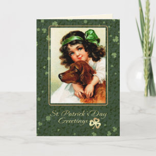 Frohen St. Patrick's Day Vintage kleines irisches Karte