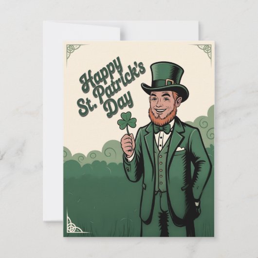 Frohen St. Patrick's Day Vintage Kobold (Vorderseite)