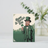Frohen St. Patrick's Day Vintage Kobold (Stehend Vorderseite)