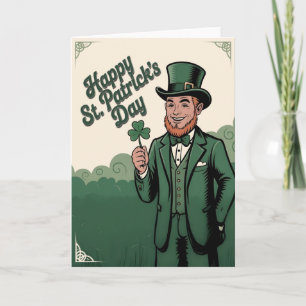 Frohen St. Patrick's Day Vintage Kobold Karte