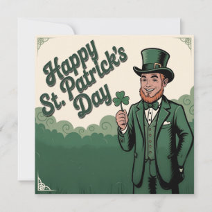 Frohen St. Patrick's Day Vintage Kobold Mitteilungskarte
