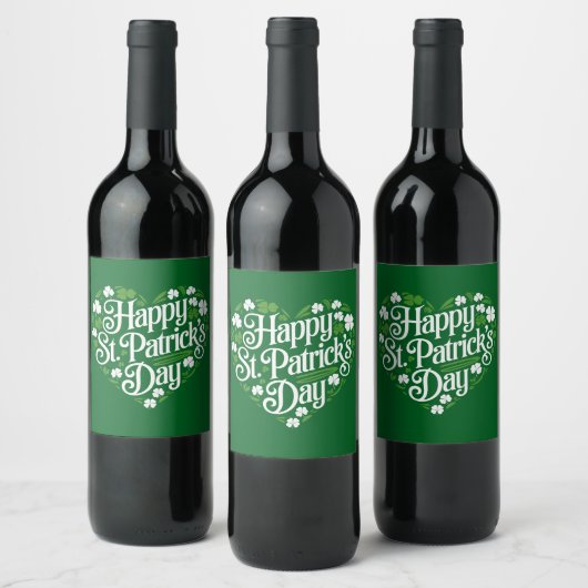 Frohen St. Patrick's Day Weinetikett (Flaschen)