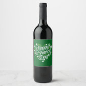 Frohen St. Patrick's Day Weinetikett (Vorderseite)