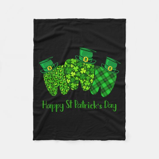 Frohen St. Patrick's Day Zahnärztliche Sofortzahn Fleecedecke (Vorderseite)