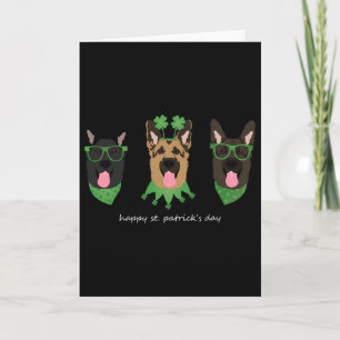 Frohen St. Patricks Tag Deutsche Schäferhunde Süße Karte