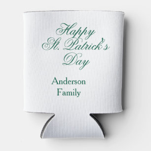 Frohen St. Patrick's Tag Familienname grün minimal Dosenkühler