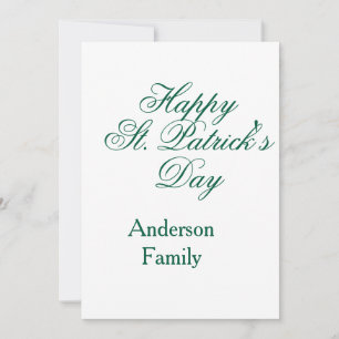Frohen St. Patrick's Tag Familienname grün minimal Einladung