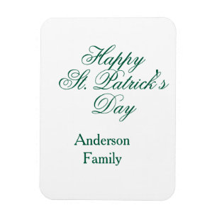 Frohen St. Patrick's Tag Familienname grün minimal Magnet