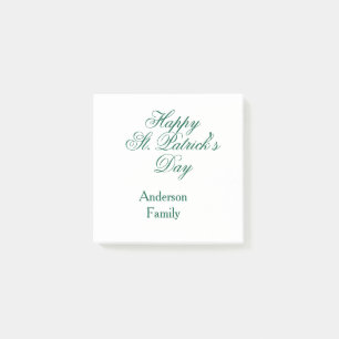 Frohen St. Patrick's Tag Familienname grün minimal Post-it Klebezettel