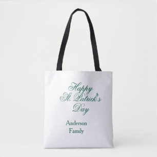 Frohen St. Patrick's Tag Familienname grün sminima Tasche