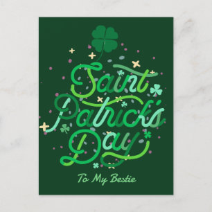 Frohen St. Patricks Tag Glückliche Shamrocks Einfa Feiertagspostkarte