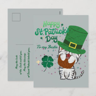 Frohen St. Patricks Tag Glückliche Shamrocks vinta Feiertagspostkarte