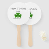 Frohen St. Patrick's Tag grüner Shamrock-Name Fächer (Vorne und Hinten)