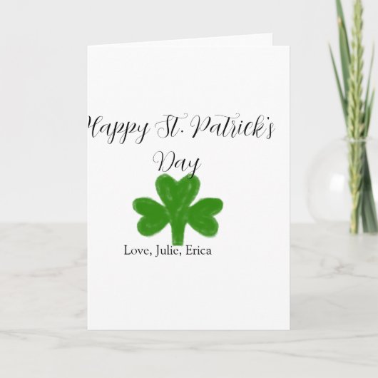 Frohen St. Patrick's Tag grüner Shamrock-Name  Karte (Vorderseite)