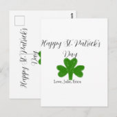 Frohen St. Patrick's Tag grüner Shamrock-Name Postkarte (Vorne/Hinten)