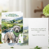 Frohen St. Patrick's Tag Irischer Wolfshund Aquare Karte