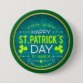 FROHEN ST. PATRICK'S TAG, "IRISCHES GLÜCK" BUTTON (Vorderseite)