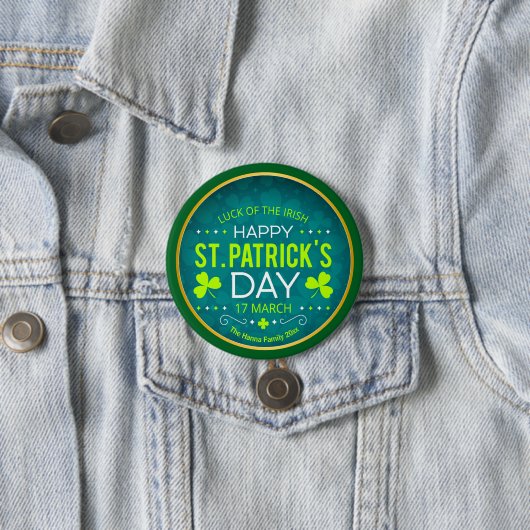 FROHEN ST. PATRICK'S TAG, "IRISCHES GLÜCK" BUTTON (Beispiel)