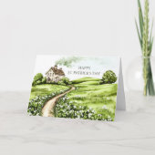 Frohen St. Patrick's Tag Karte | Aquarell Irisch C (Vorderseite)