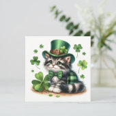 Frohen St. Patrick's Tag Katze Karte (Stehend Vorderseite)