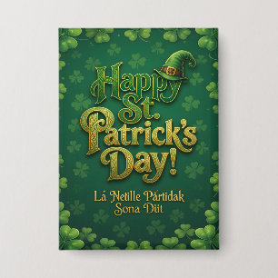 Frohen St. Patricks Tag keltischer irischer Kobold Button