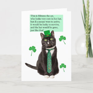 Frohen St. Patricks Tag Lustiger Katzen-Limerick Feiertagskarte