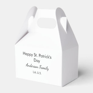 Frohen St. Patrick's Tag Namen Familien Ort einfac Geschenkschachtel
