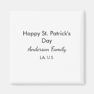 Frohen St. Patrick's Tag Namen Familienort einfach Magnet