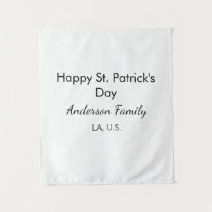 Frohen St. Patrick's Tag Namen Familienort einfach Wandteppich