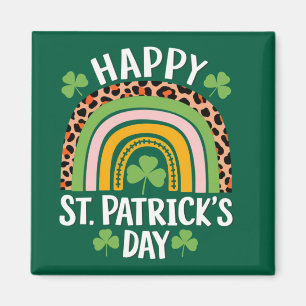 Frohen St. Patricks Tag Regenbogen Kleeblatt Magnet