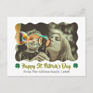 Frohen St. Patricks Tag Shamrocks Familie 1 Foto Feiertagspostkarte
