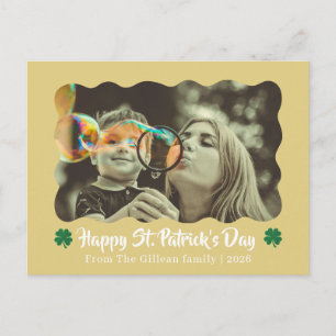 Frohen St. Patrick's Tag Shamrocks Familie 1 Foto Feiertagspostkarte