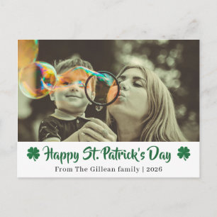 Frohen St. Patricks Tag Shamrocks Familie 1 Foto Feiertagspostkarte