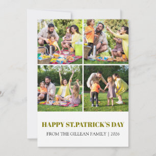 Frohen St. Patricks Tag Shamrocks Familienfoto Feiertagskarte