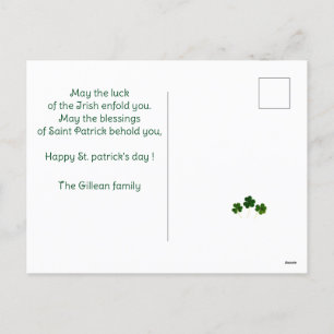 Frohen St. Patricks Tag Shamrocks Kinderfoto  Feiertagspostkarte